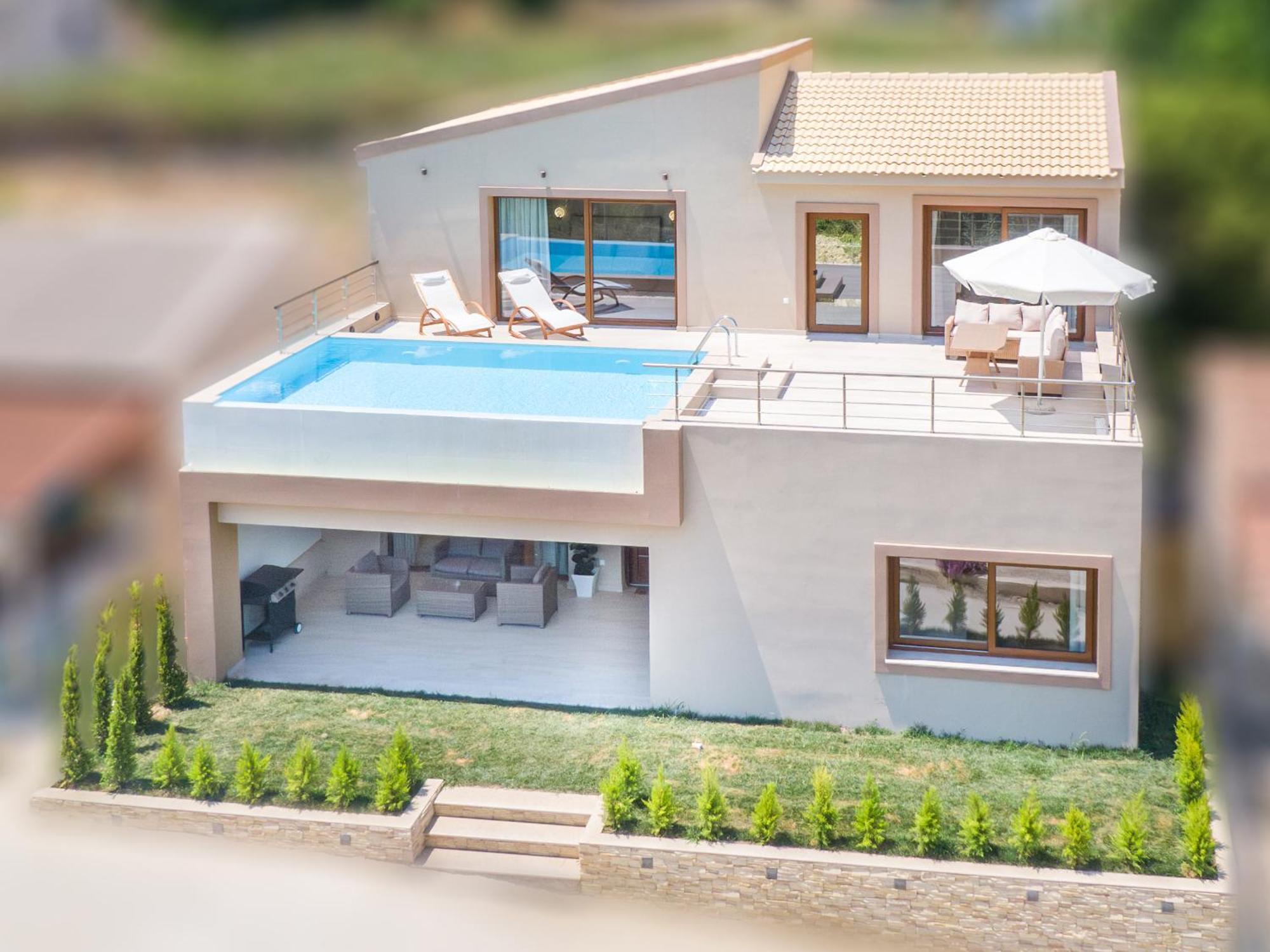 Villa Vasillis-Heated Swimming Pool With Infinity View Vitaládes Exteriér fotografie